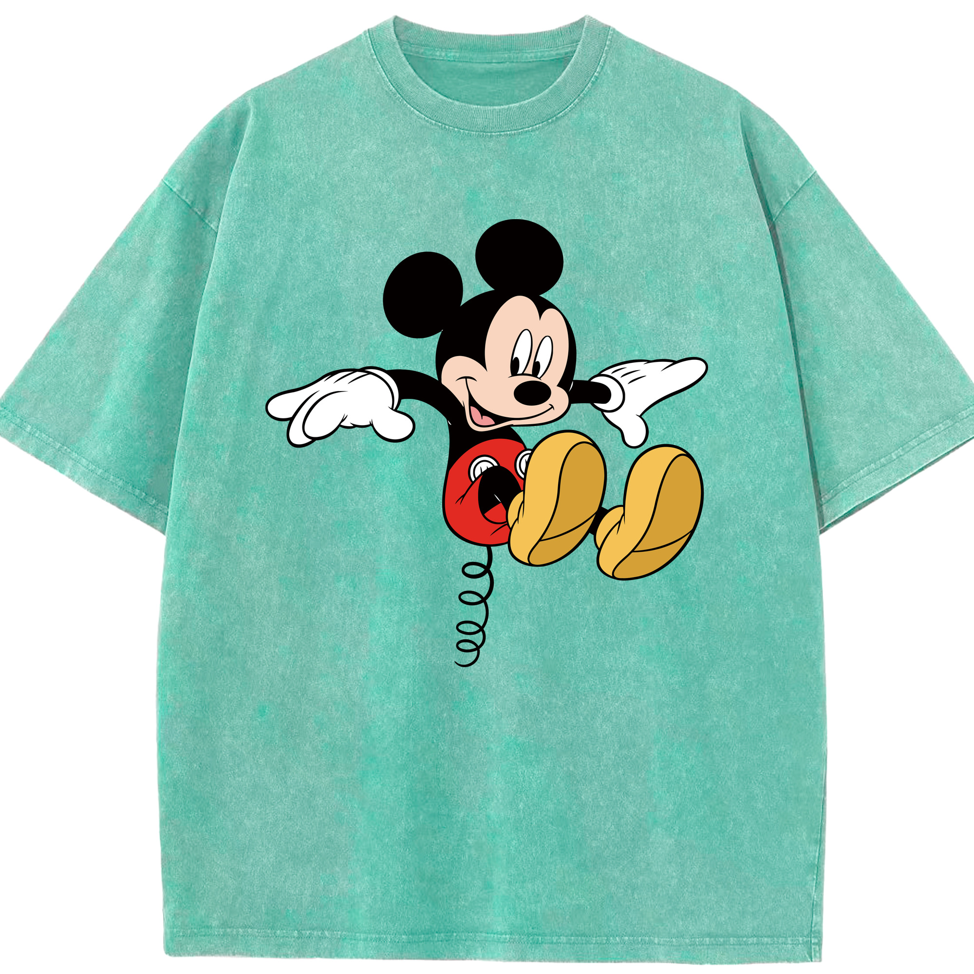 （画像用） ミッキーマウス Mickey Mouse 綿100% ヴィンテージ風 半袖Tシャツ（フロントプリント）